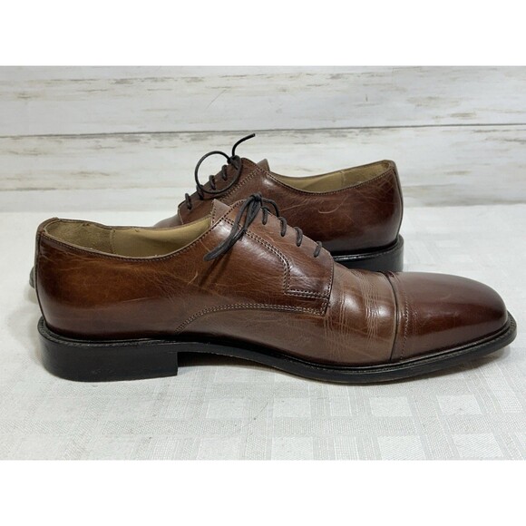 J Johnston Murphy Brown Leather Oxford Toe Cap Dress Shoes Size 11.5 M COMFORT main image 13